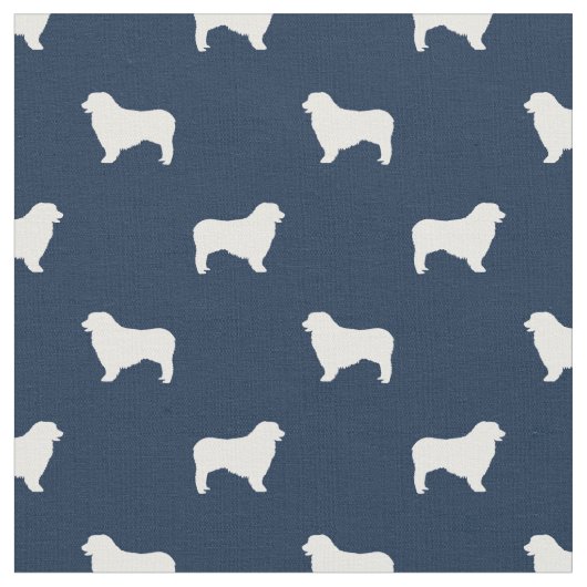 Blaue Silhouette der australischen Schäferhunde Stoff (Nahaufnahme)