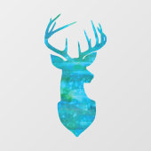 Blaue Silhouette Fensteraufkleber (Blatt)