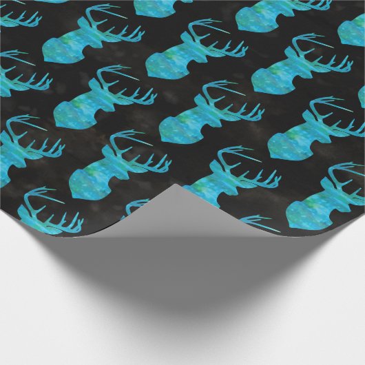 Blaue Silhouette Geschenkpapier (Ecke)