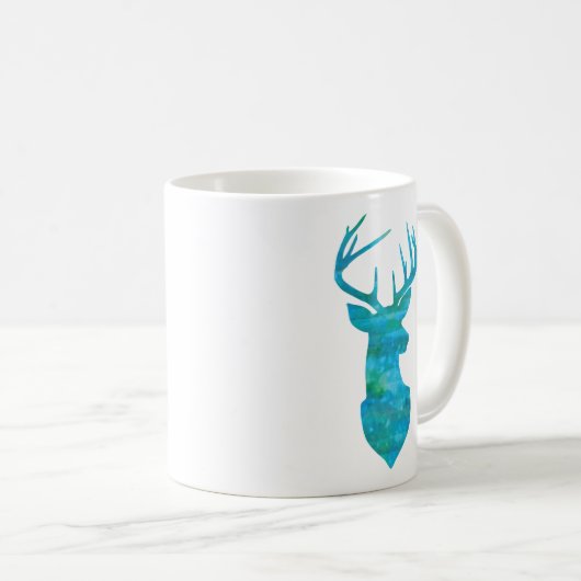 Blaue Silhouette Kaffeetasse (VorderseiteRechts)