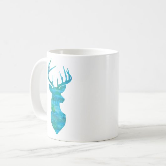 Blaue Silhouette Kaffeetasse (Vorderseite Links)