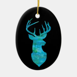 Blaue Silhouette Keramik Ornament