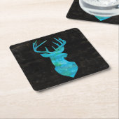 Blaue Silhouette Rechteckiger Pappuntersetzer (angewinkelt)