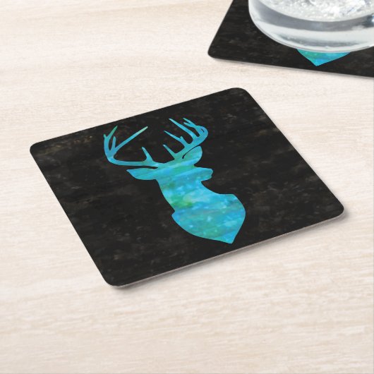 Blaue Silhouette Rechteckiger Pappuntersetzer (angewinkelt)