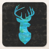 Blaue Silhouette Rechteckiger Pappuntersetzer (Vorderseite)