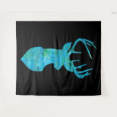 Blaue Silhouette Wandteppich (Vorderseite (Horizontal))