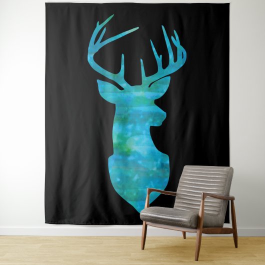 Blaue Silhouette Wandteppich (Beispiel)