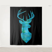 Blaue Silhouette Wandteppich (Vorderseite)