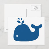 Blaue Silhouette Whale Postkarte (Vorne/Hinten)