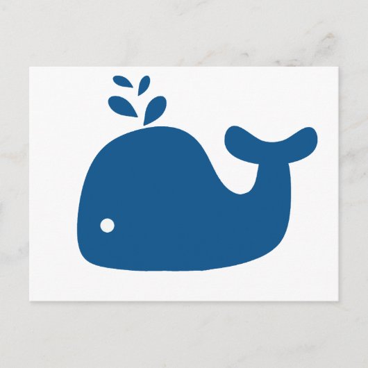 Blaue Silhouette Whale Postkarte (Vorderseite)