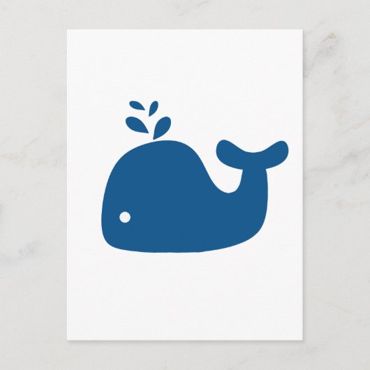 Blaue Silhouette Whale Postkarte (Vorderseite)