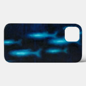 Blaue Silhouetten Case-Mate iPhone Hülle (Rückseite (Horizontal))