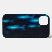 Blaue Silhouetten Case-Mate iPhone Hülle (Rückseite (Horizontal))