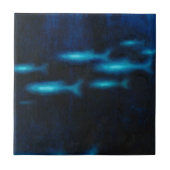 Blaue Silhouetten Fliese (Vorderseite)