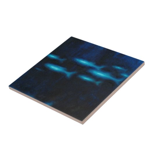 Blaue Silhouetten Fliese (Seite)