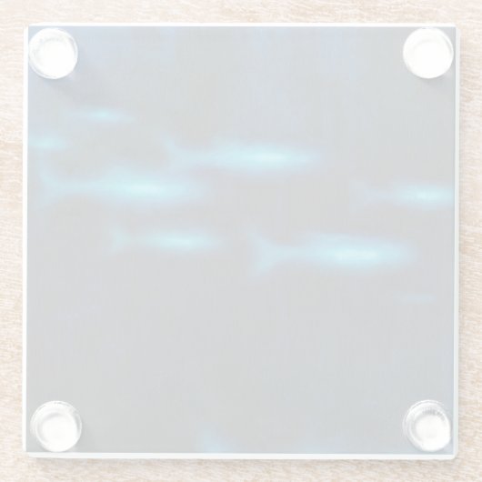 Blaue Silhouetten Glasuntersetzer (Rückseite)