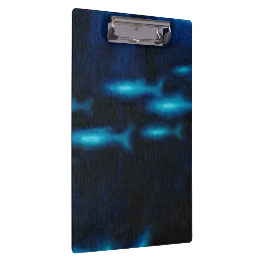 Blaue Silhouetten Klemmbrett (Rechts)