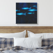 Blaue Silhouetten Leinwanddruck (Insitu (Schlafzimmer))