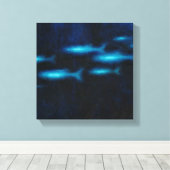 Blaue Silhouetten Leinwanddruck (Insitu (Holzboden))