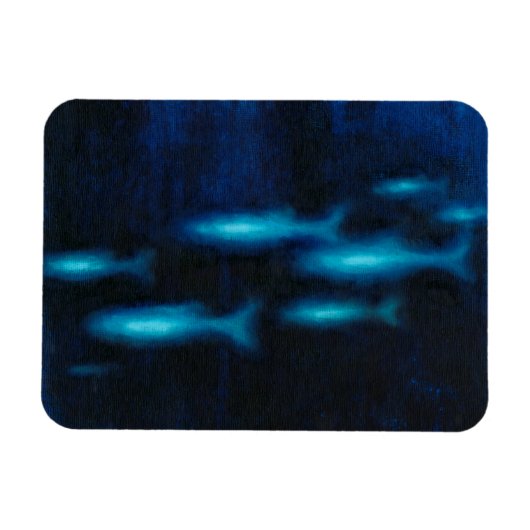 Blaue Silhouetten Magnet (Horizontal)