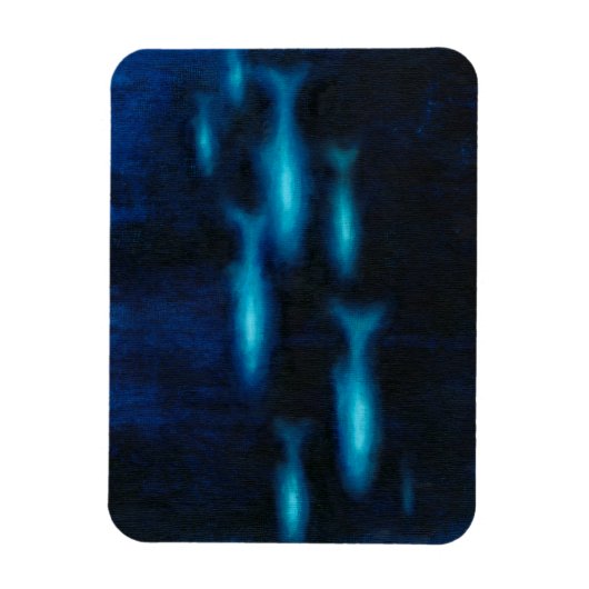 Blaue Silhouetten Magnet (Vertikal)