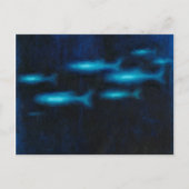 Blaue Silhouetten Postkarte (Vorderseite)