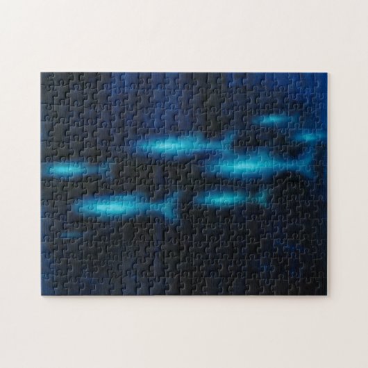 Blaue Silhouetten Puzzle (Horizontal)
