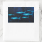 Blaue Silhouetten Rechteckiger Aufkleber (Tasche)