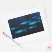 Blaue Silhouetten Rechteckiger Aufkleber (Umschlag)