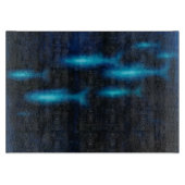 Blaue Silhouetten Schneidebrett (Vorderseite)