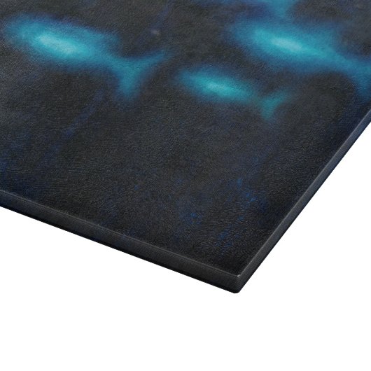 Blaue Silhouetten Schneidebrett (Ecke)