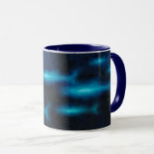 Blaue Silhouetten Tasse (VorderseiteRechts)
