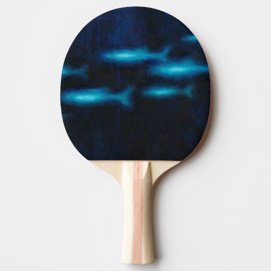 Blaue Silhouetten Tischtennis Schläger (Vorderseite)