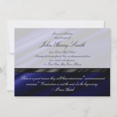 Blaue Silk Abschluss-Einladung/Mitteilung Einladung (Vorderseite)