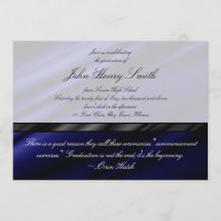 Blaue Silk Abschluss-Einladung/Mitteilung