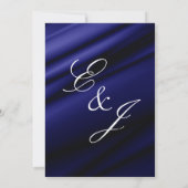 Blaue Silk Hochzeits-Einladung Einladung (Rückseite)