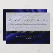Blaue Silk Hochzeits-Einladung Einladung (Vorne/Hinten)