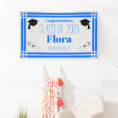 Blaue Silver Geometric Graduation Party Banner (Insitu)