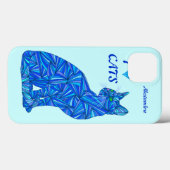 blaue sitzende Katze ifonx78 z personifizieren Case-Mate iPhone Hülle (Rückseite (Horizontal))