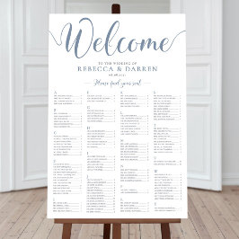 Blaue Sitzkarte Alphabetisierungsplan Poster