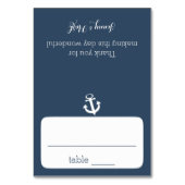 Blaue Sitzkarte für die Ankernacht Tischnummer (Vorderseite)