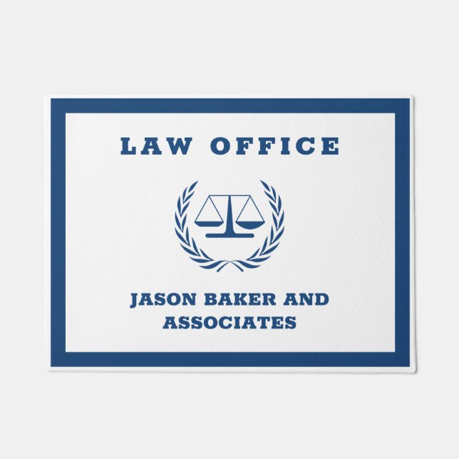 Blaue Skala der Gerechtigkeit Fußmatte (Vorderseite)