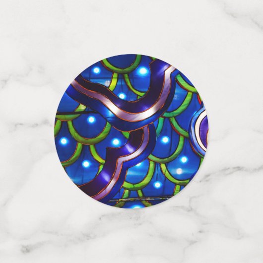 Blaue Skala Konfetti (Klein Vorderseite)