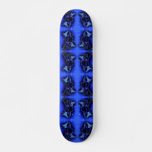 Blaue Skateboardpferde im Sternenhimmel Skateboard