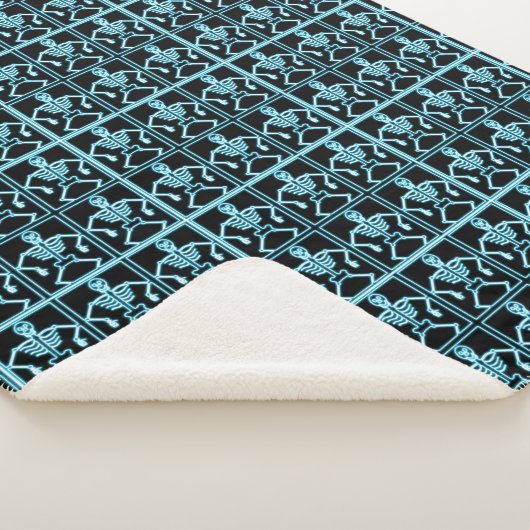 Blaue Skelettdecke Sherpadecke (3/4)