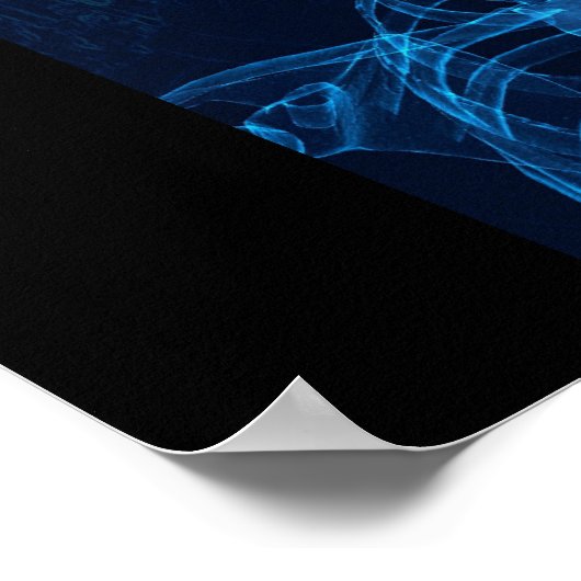 Blaue Skelettplakat Poster (Ecke)