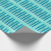 Blaue Skier auf Schneepapier Geschenkpapier (Ecke)