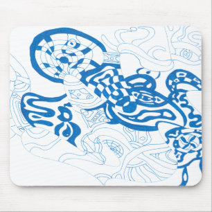 Blaue Skizze, abstrakt Mousepad