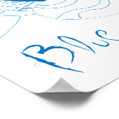 Blaue Skizze, abstrakt Poster (Ecke)