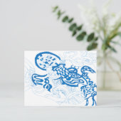 Blaue Skizze, abstrakt Postkarte (Stehend Vorderseite)